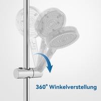 Auralum 70 cm zuhanysín állítható magassággal, 360° forgatható tartóval, rozsdamentes acél, króm 5