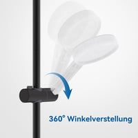 Auralum 70 cm zuhanysín állítható magassággal, 360° forgatható tartóval, rozsdamentes acél, fekete 7