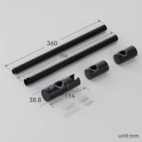 Auralum 70 cm zuhanysín állítható magassággal, 360° forgatható tartóval, rozsdamentes acél, fekete 8