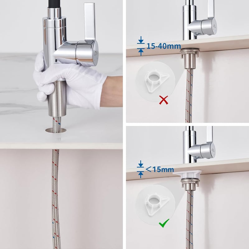 Auralum fekete konyhai csaptelep 360° forgatható flexibilis csőrrel, 2 sugaras víztakarékos perlátor