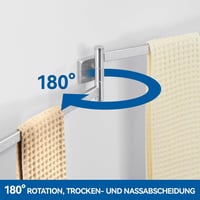 Auralum Fekete Törölközőtartó 40 cm - Rozsdamentes Acél, 180° Forgatható, Összecsukható Dupla Rúd Fürdőszobába és Zuhanyzóba, Króm - Chorm 7