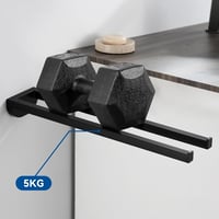 Auralum Fekete Törölközőtartó 42 cm - Fúrással/Fúrás Nélkül Szerelhető, 5 kg Teherbírású, Kétkaros Rozsdamentes Acél Fürdőszobai Fali Tartó 2