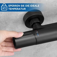 Auralum Termosztátos Zuhanycső Fekete, 38°C Biztonsági Záras Keverőcsap G1/2 3