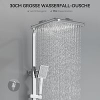 Auralum termosztátos zuhanyszett 30x30 cm esőfej rozsdamentes acél 4
