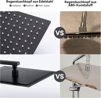 Auralum Termosztátos Zuhanyszett Rozsdamentes Acél Esőzuhanyfejjel Fekete - Black, With thermostat, Brass, Stainless Steel 3