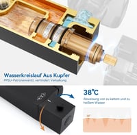 Auralum termosztátos zuhanyszett 25x25 cm esőfejjel, állítható magasság - fekete 2