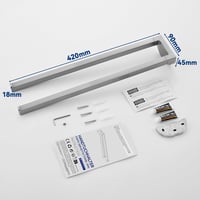 Auralum Törölközőtartó 42 cm - Rozsdamentes Acél, Fúrással/Fúrás Nélkül Szerelhető, 5 kg Teherbírású, Kétkaros Króm Dizájn Fürdőszobába, Kon 6