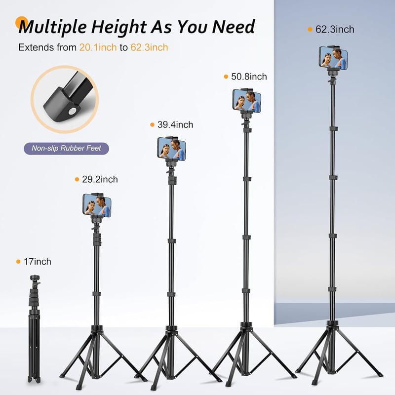 Aureday 62" telefon tripod távirányítóval és univerzális fejjel
