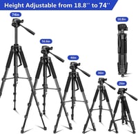 Aureday K&F Concept 188 cm Kamera Tripod Vezeték Nélküli Távirányítóval és Telefontartóval 2