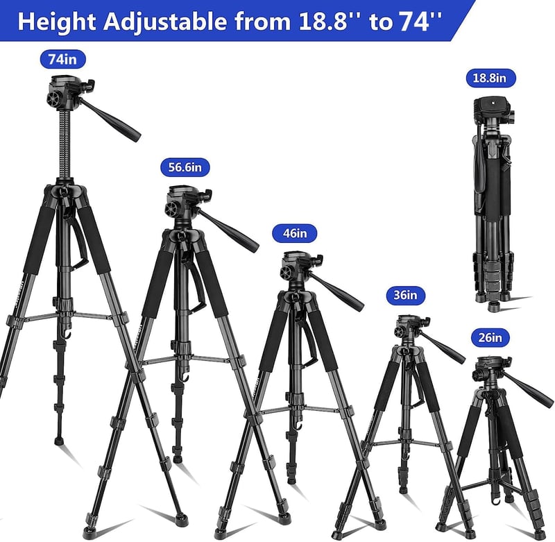 Aureday K&F Concept 188 cm Kamera Tripod Vezeték Nélküli Távirányítóval és Telefontartóval