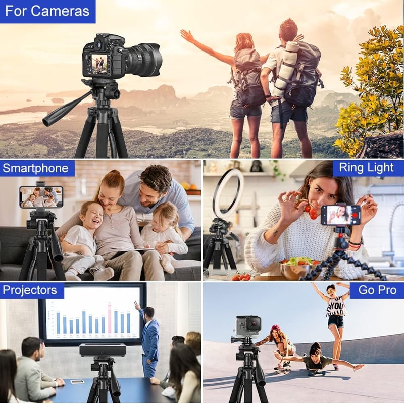 Aureday K&F Concept 188 cm Kamera Tripod Vezeték Nélküli Távirányítóval és Telefontartóval