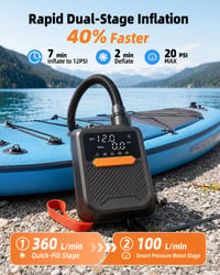 Pompă electrică SUP Aurethryon 20 PSI, pompă pentru paddleboard cu alimentare auto 12V, fără baterie 4