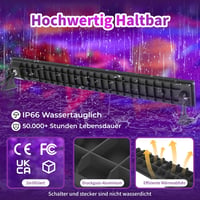 AUROHOPE 2x50W UV LED Fekete Fény Lámpa 385nm IP66 Vízálló Állvánnyal 4