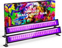 AUROHOPE 2x50W UV LED Fekete Fény Lámpa 385nm IP66 Vízálló Állvánnyal 1