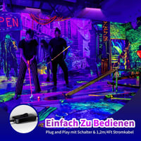 AUROHOPE 2x50W UV LED Fekete Fény Lámpa 385nm IP66 Vízálló Állvánnyal 5