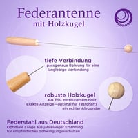 AURON Tensor jednoručný kyvadlový prút s drevenou rúčkou a drevenou guličkou - 29 g, 43 cm 4