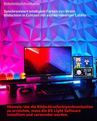 Iluminare de fundal monitor AURORIONCG RGBIC cu sincronizare pentru ecran PC, 34 inchi, bandă LED RGB Ambilight pe 4 laturi 4