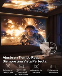Aurzen Boom Air mini projektor Google TV-vel, 4K, USB-C tölthető, TOF autofókusz - krémfehér 5