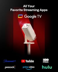 Aurzen Boom Air mini projektor Google TV-vel, 4K, USB-C tölthető, TOF autofókusz - krémfehér 2