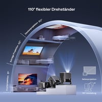 Aurzen Boom Mini 4 az 1-ben Okos Projektor Google TV-vel, 500 ANSI Lumen, 4K Támogatás, 20W DoIby Hangzás, WiFi/Bluetooth, Automatikus Fókus 6