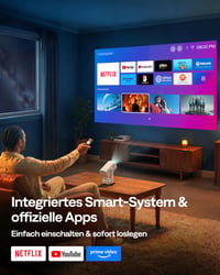 Inteligentný projektor Aurzen D1 Air s Netflixom, nabíjaním cez USB-C a natívnym rozlíšením 1080P 2