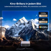 Projektor Aurzen Eazze D1G s Google TV, Dolby Audio, podpora 4K, Full HD 1080P, automatické zaostrovanie, WiFi, Bluetooth, biela farba, domáce kino a vonkajší projektor 6