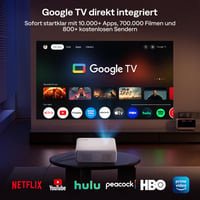 Projektor Aurzen Eazze D1G s Google TV, Dolby Audio, podpora 4K, Full HD 1080P, automatické zaostrovanie, WiFi, Bluetooth, biela farba, domáce kino a vonkajší projektor 2
