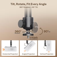 Aurzen mennyezeti projektor tartó, 360°-os forgatás, 90°-os döntés, Yaber/Epson kompatibilis 3