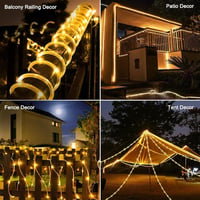 Auting 10m Napelemes Kültéri Fényfüzér 100 LED Meleg Fehér 8 Mód Vízálló - B-10M Outdoor Solar Fairy Lights 5