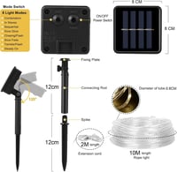 Auting 10m Napelemes Kültéri Fényfüzér 100 LED Meleg Fehér 8 Mód Vízálló - B-10M Outdoor Solar Fairy Lights 2