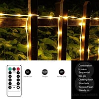 Auting 20M 200 LED Fénykábel Meleg Fehér, Távirányítós Időzítővel, 8 Mód, Vízálló Kültéri Dekoráció 3