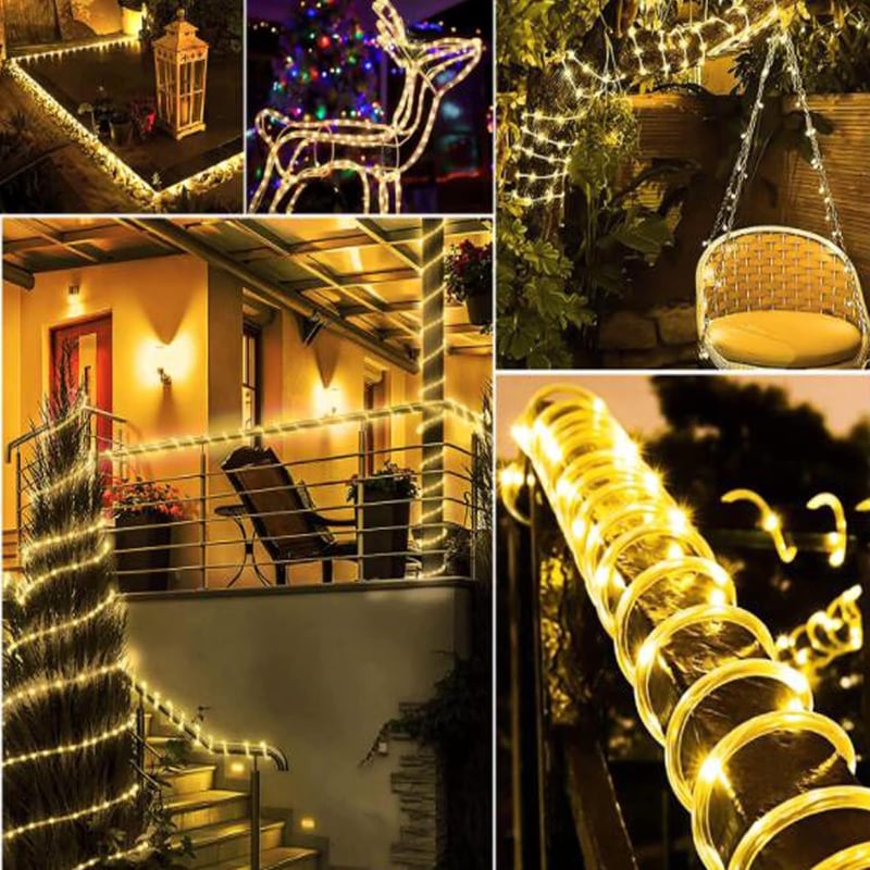 Auting 20M 200 LED Fénykábel Meleg Fehér, Távirányítós Időzítővel, 8 Mód, Vízálló Kültéri Dekoráció
