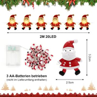 Auting 2M 20 LED Meleg Fehér Karácsonyi Fényfüzér Időzítővel Dekoráció 2