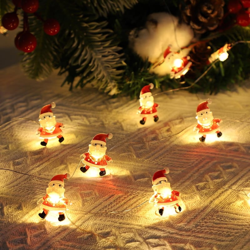 Auting 2M 20 LED Meleg Fehér Karácsonyi Fényfüzér Időzítővel Dekoráció