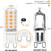 Auting G9 LED Izzó Meleg Fehér 2700K, 4W Energiatakarékos LED Égő 400 Lumen, Halogén Helyettesítő Kis Izzó, 4 Darabos Csomag 2