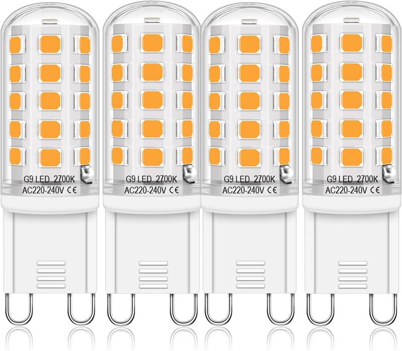 Auting G9 LED Izzó Meleg Fehér 2700K, 4W Energiatakarékos LED Égő 400 Lumen, Halogén Helyettesítő Kis Izzó, 4 Darabos Csomag
