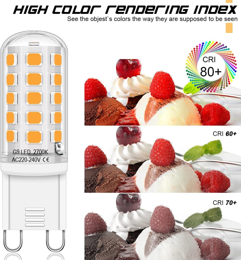 Auting G9 LED Izzó Meleg Fehér 2700K, 4W Energiatakarékos LED Égő 400 Lumen, Halogén Helyettesítő Kis Izzó, 4 Darabos Csomag