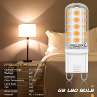 Auting G9 LED Izzó Meleg Fehér 2700K, 4W Energiatakarékos LED Égő 400 Lumen, Halogén Helyettesítő Kis Izzó, 4 Darabos Csomag 4