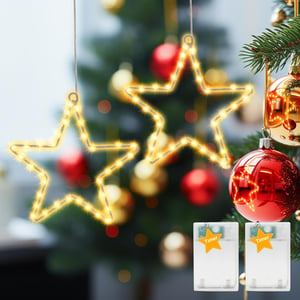 Auting LED božićna zvijezda ukras za prozor, topla bijela, 35 LED dioda - 2 kom.