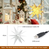Auting LED Csillag Karácsonyi Dekoráció 40cm 50 LED 3D Világító Ablakdísz USB Meleg Fehér Fény Beltéri Ünnepre 3