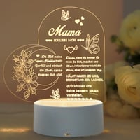 Auting LED Éjszakai Lámpa Szív Alakú Akril Dekoráció 16 Színváltós Távirányítóval Anyák Napja Ajándék 1