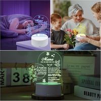 Auting LED Éjszakai Lámpa Szív Alakú Akril Dekoráció 16 Színváltós Távirányítóval Anyák Napja Ajándék 7