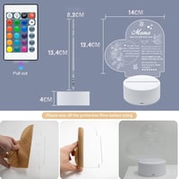 Auting LED Éjszakai Lámpa Szív Alakú Akril Dekoráció 16 Színváltós Távirányítóval Anyák Napja Ajándék 4