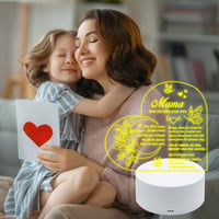 Auting LED Éjszakai Lámpa Szív Alakú Akril Dekoráció 16 Színváltós Távirányítóval Anyák Napja Ajándék 2
