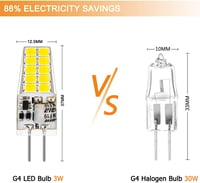 Auting LED G4 izzó 3.5W meleg és hideg fehér 3000K 6000K - A-G4-Cool-10PCS 2
