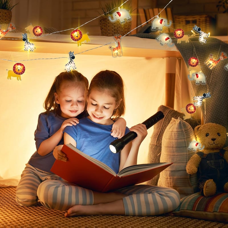 Auting LED Tündérfények Állatok 2,15m Meleg Fehér Gyerekszoba Dekoráció Elemmel - l fairy lights children