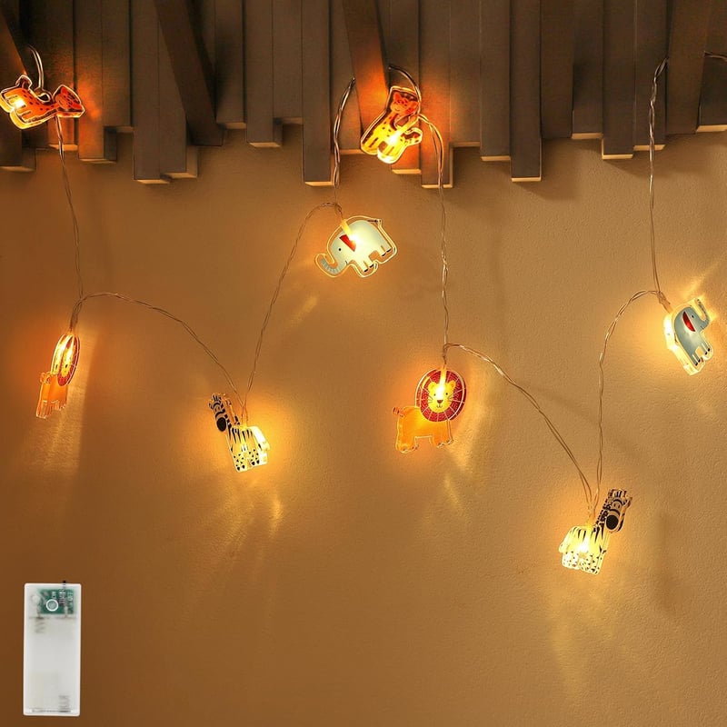 Auting LED Tündérfények Állatok 2,15m Meleg Fehér Gyerekszoba Dekoráció Elemmel - l fairy lights children
