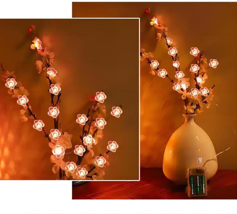 Auting LED Cseresznyevirág Tündérfény 2m 20 LED Elemmel Időzítővel - E-light chain flowers 2 m