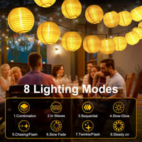 Auting Napelemes Tündérfény Lámpiók 6m 20 LED Meleg Fehér 8 Mód Kültéri - Warm White Plug Fairy Lights Lanterns, Warm White 6