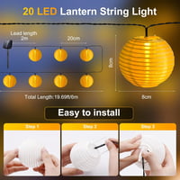 Auting Napelemes Tündérfény Lámpiók 6m 20 LED Meleg Fehér 8 Mód Kültéri - Warm White Plug Fairy Lights Lanterns, Warm White 3